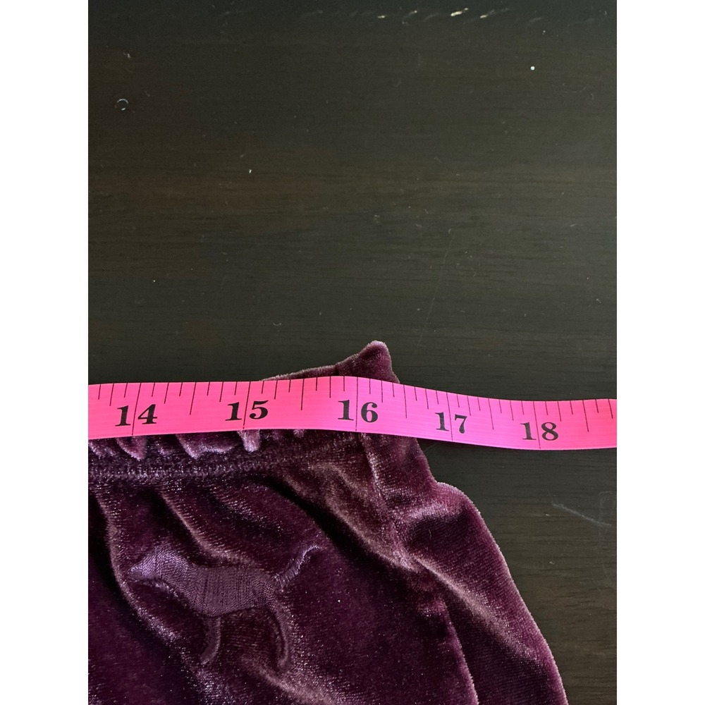 PINK Victoria's Secret L-XL Velvet Pajama Shorts Burgundy - Picture 6 of 8